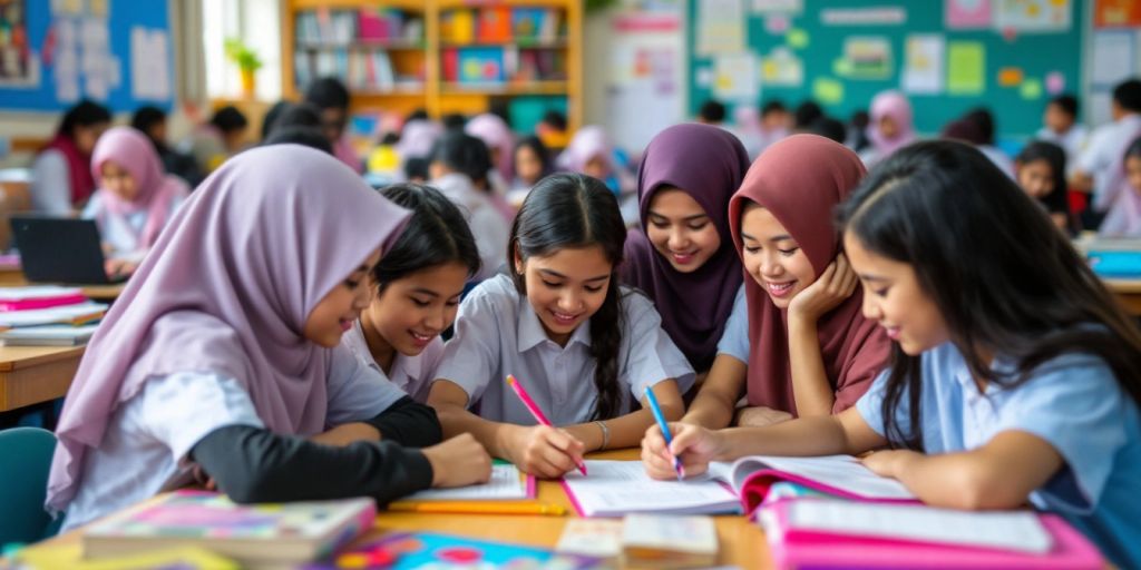 Siswa belajar di SMA Negeri Terbaik Jakarta Utara.